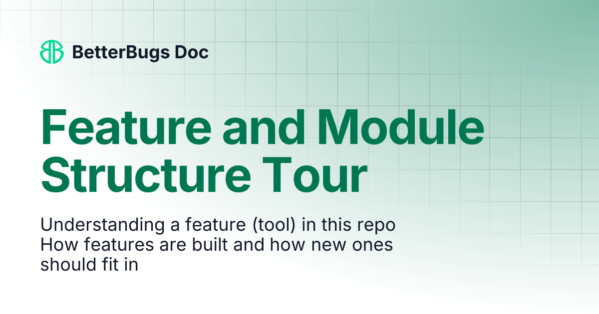 Feature and Module Structure Tour | BetterBugs Doc
